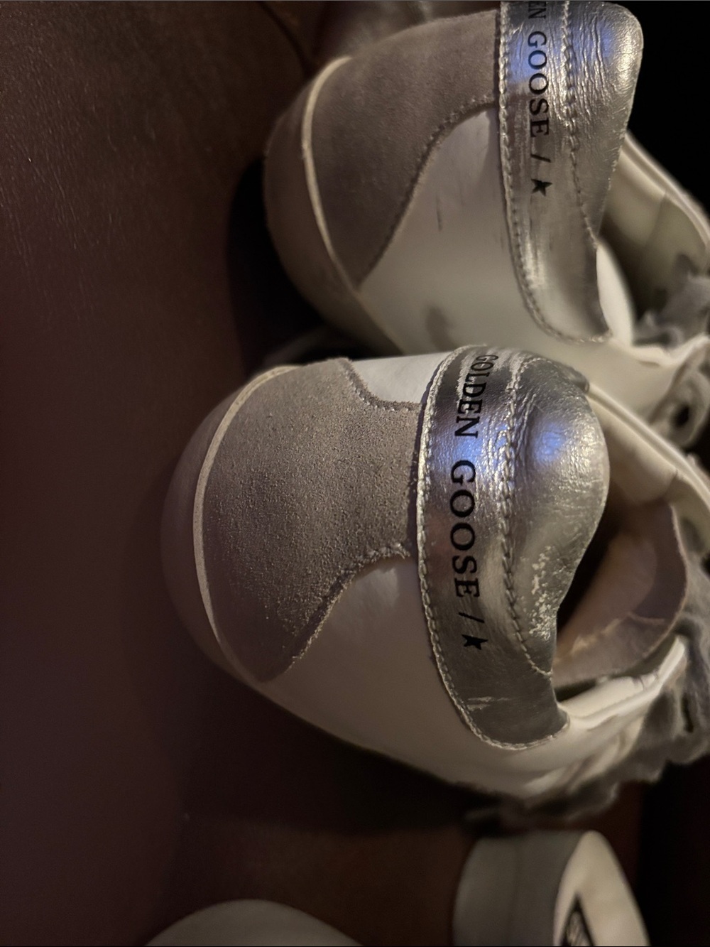 Golden Goose White Sneakers with Gray Star Accent - Picture 13 of 13